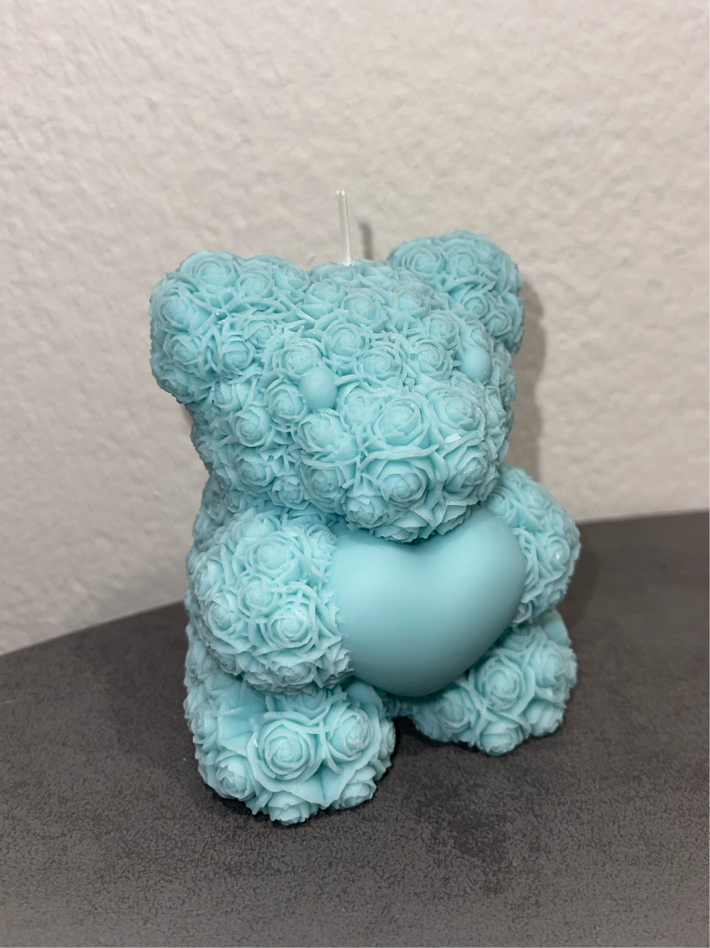 Teddybär XL Kerze aus Rosen, handgegossen | Zart & Liebevoll