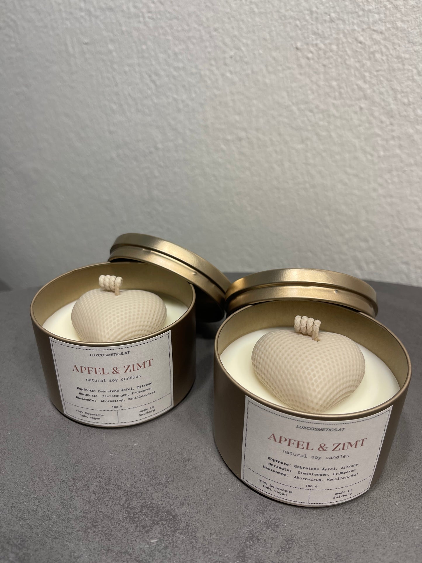 Apfel-Zimt Duftkerze handgegossen, Basic