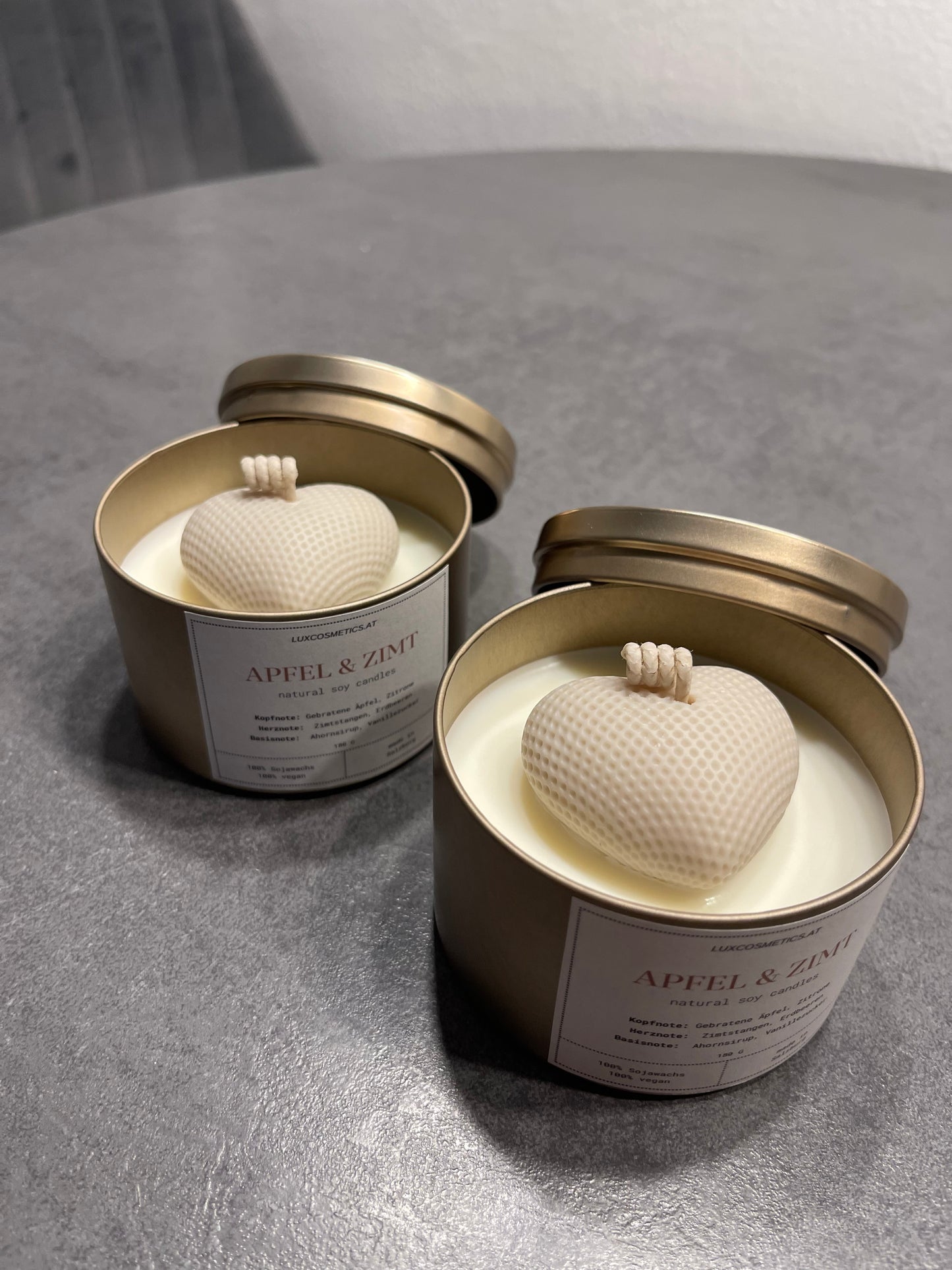Apfel-Zimt Duftkerze handgegossen, Basic