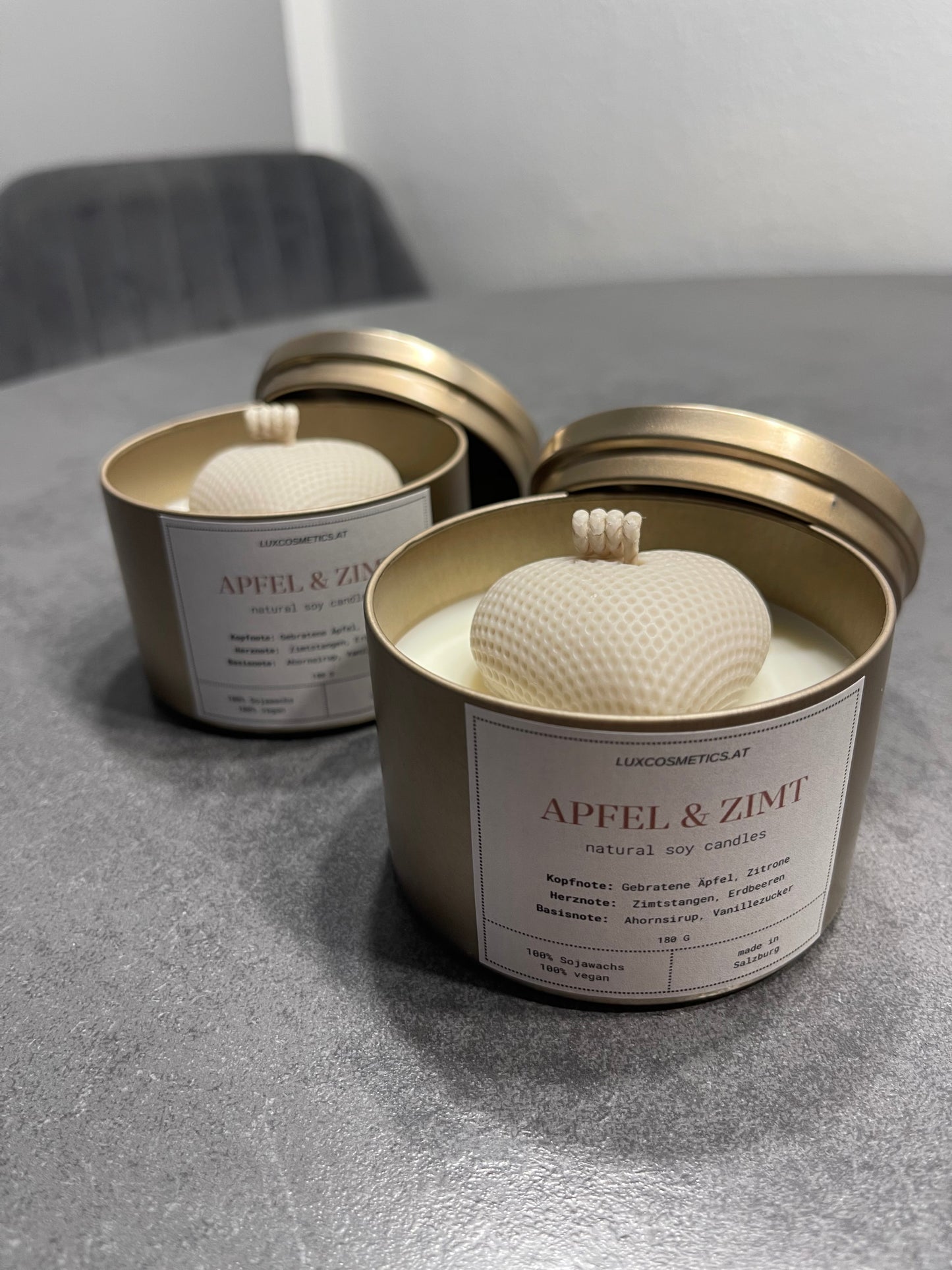 Apfel-Zimt Duftkerze handgegossen, Basic