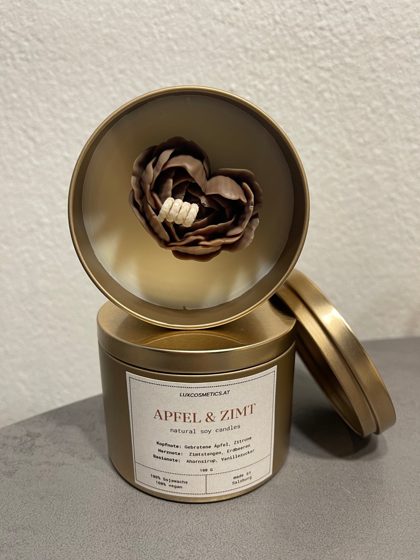 Apfel-Zimt Duftkerze handgegossen, Winter