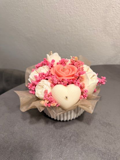 Personalisierter Kerzenstrauß aus Bio-Sojawachs – Handgemacht als Geschenk oder Dekostück