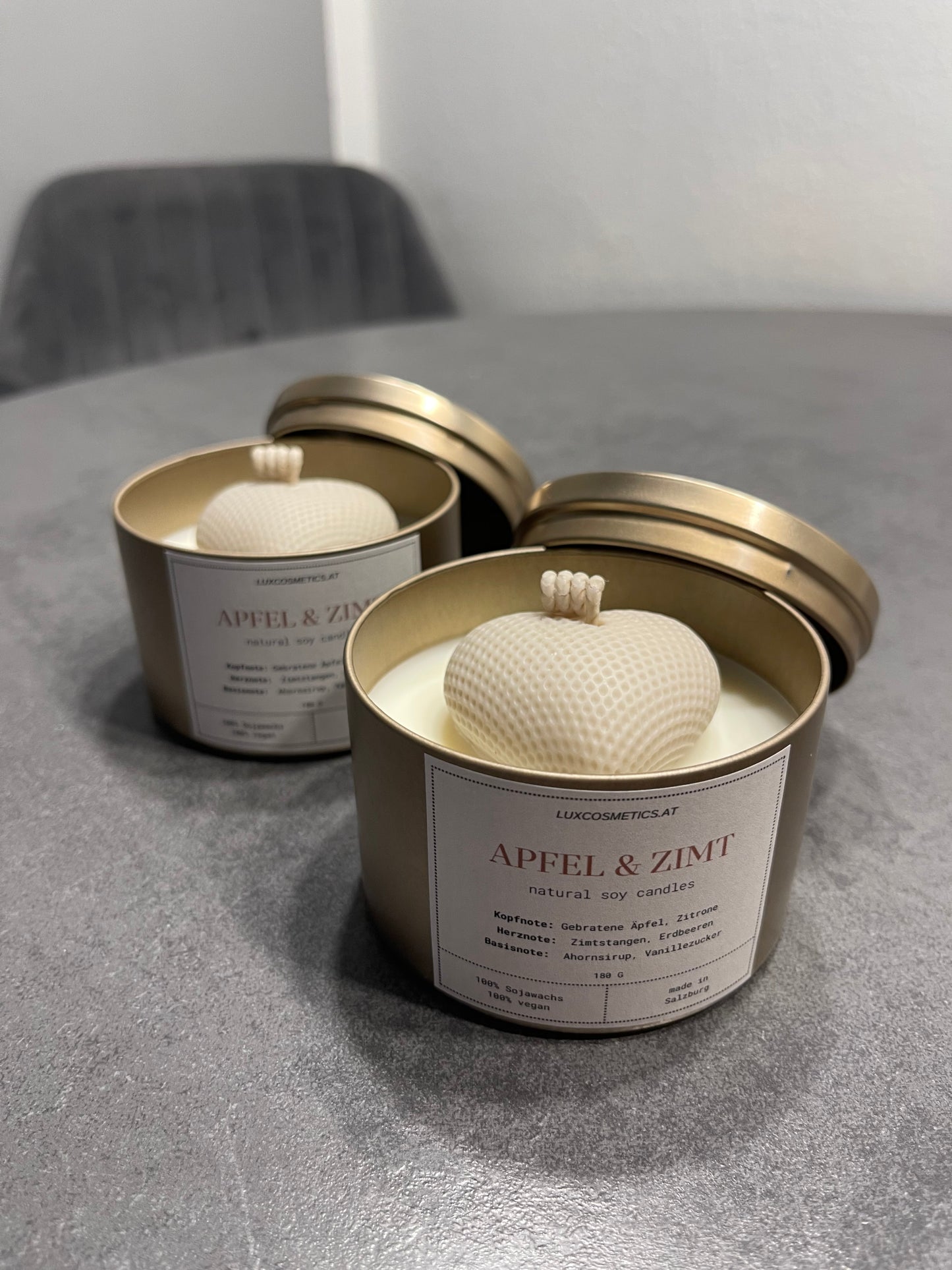 Apfel-Zimt Duftkerze handgegossen, Basic