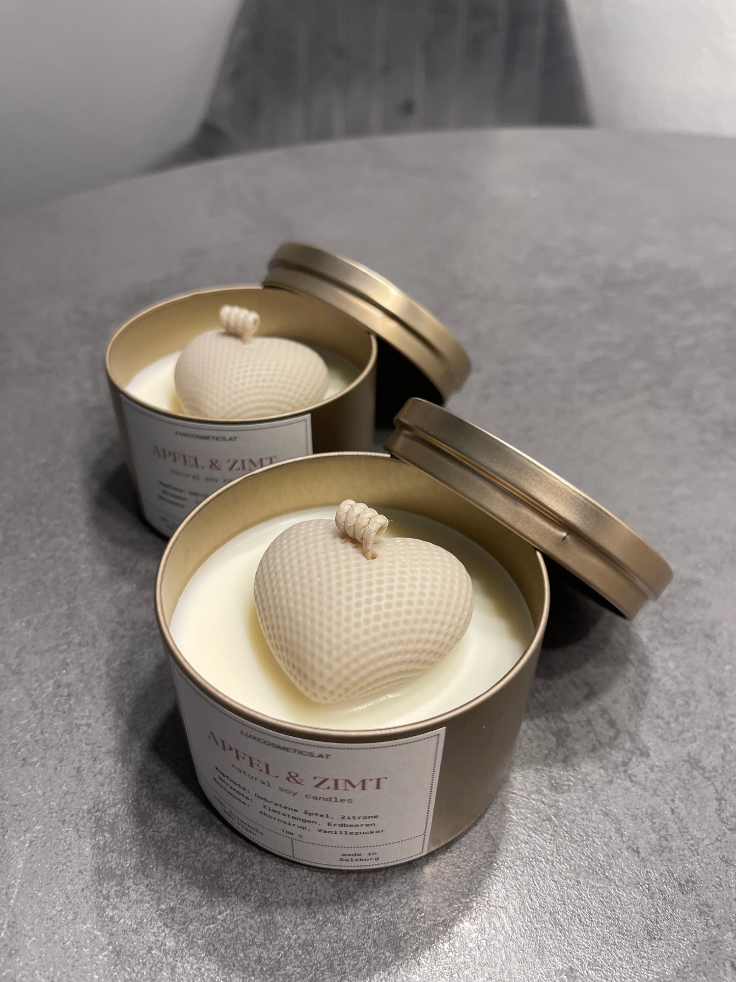 Apfel-Zimt Duftkerze handgegossen, Basic