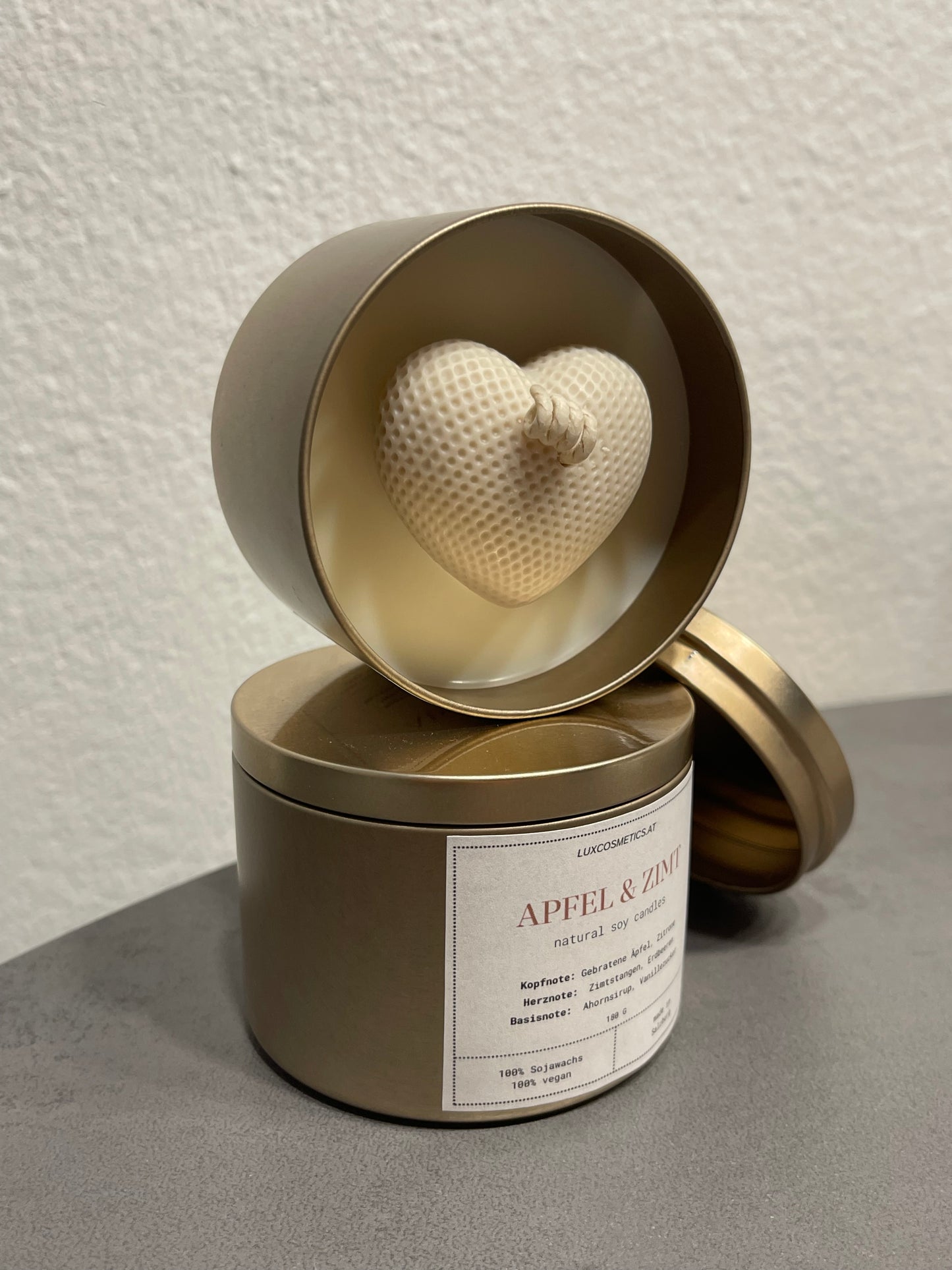 Apfel-Zimt Duftkerze handgegossen, Basic