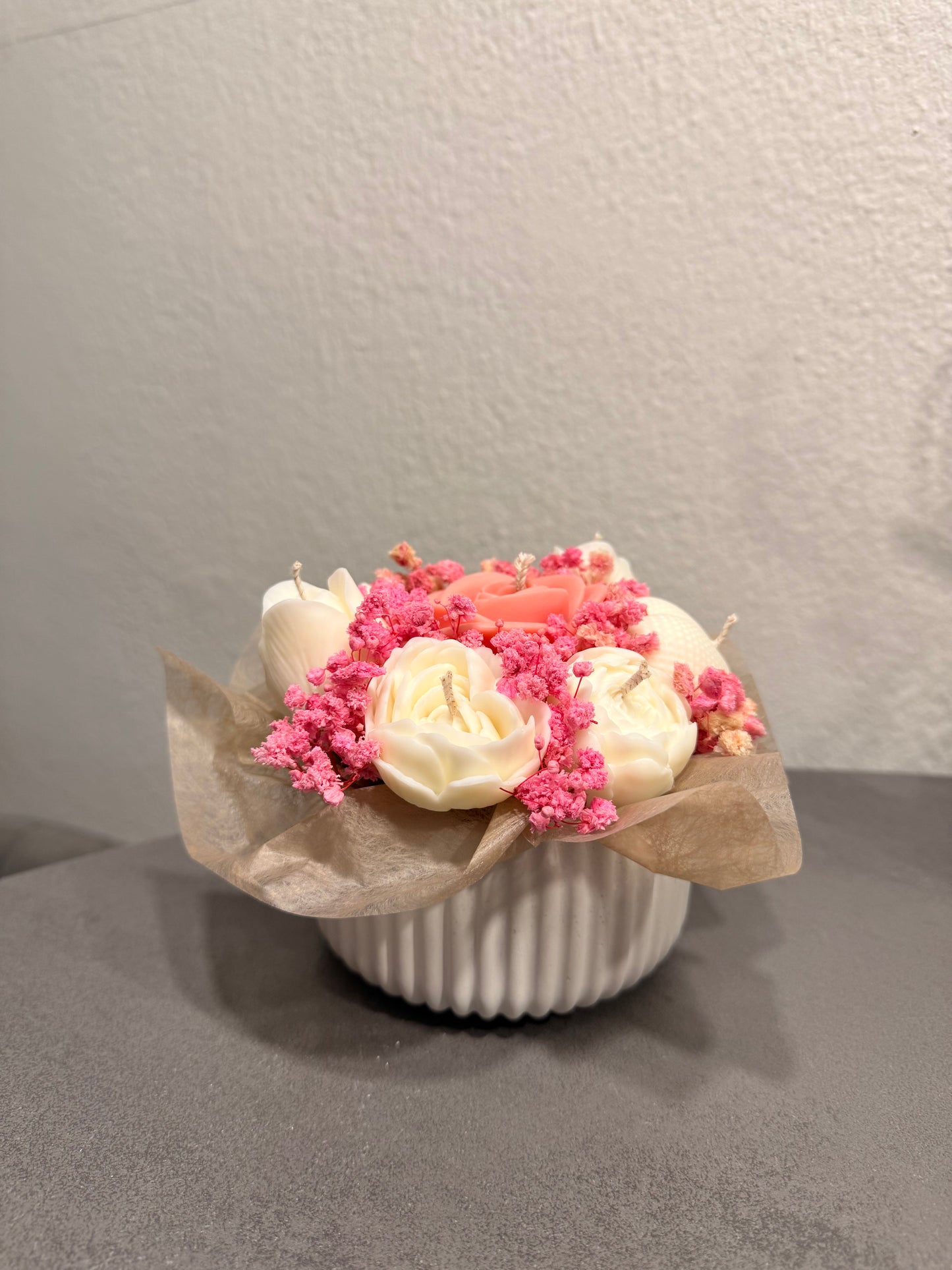 Personalisierter Kerzenstrauß aus Bio-Sojawachs – Handgemacht als Geschenk oder Dekostück