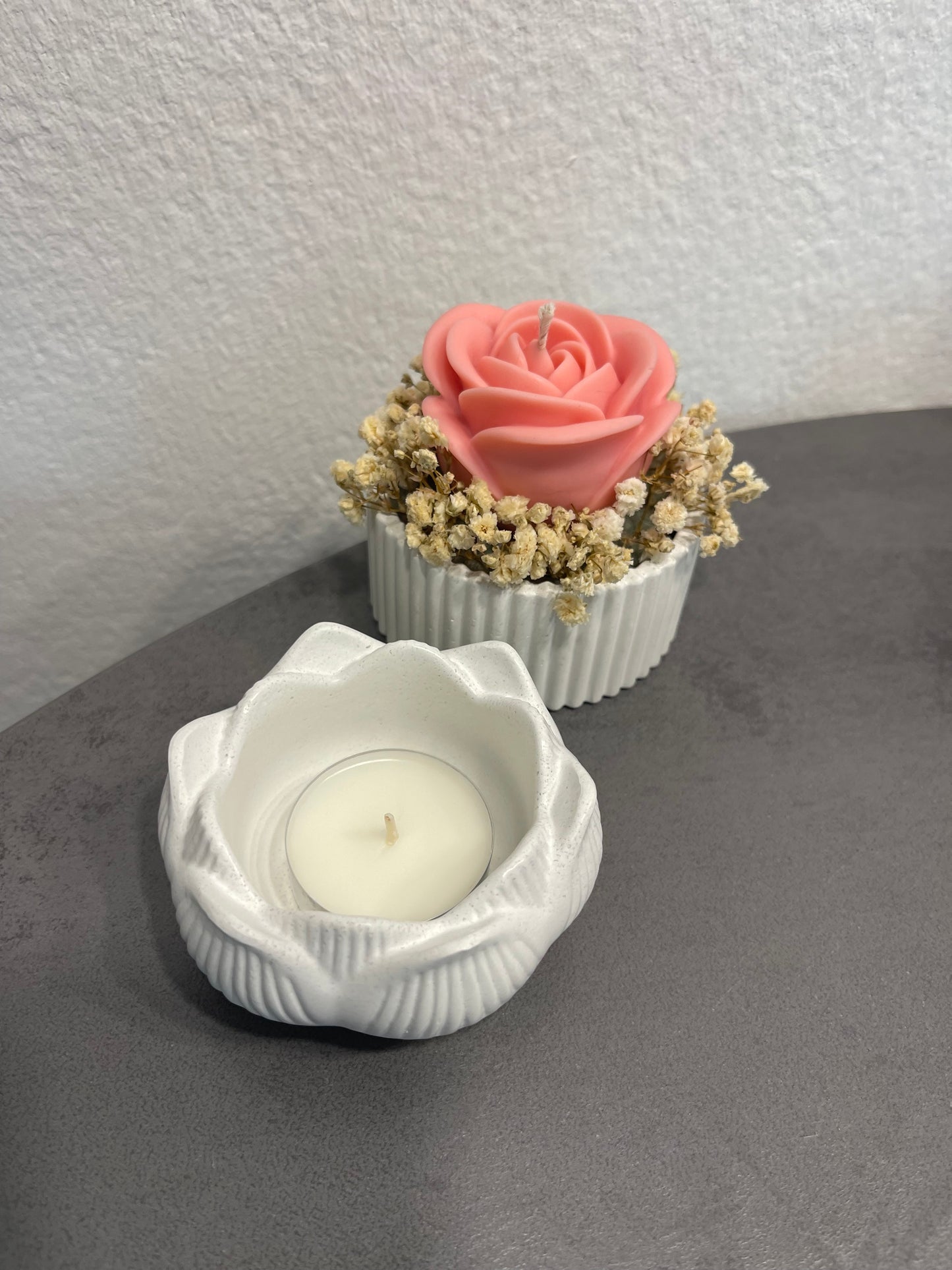 Beton Teelichthalter „Lotus“ | Handgemacht | Modern & minimalistisch | Geschenkidee