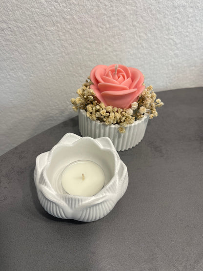Beton Teelichthalter „Lotus“ | Handgemacht | Modern & minimalistisch | Geschenkidee