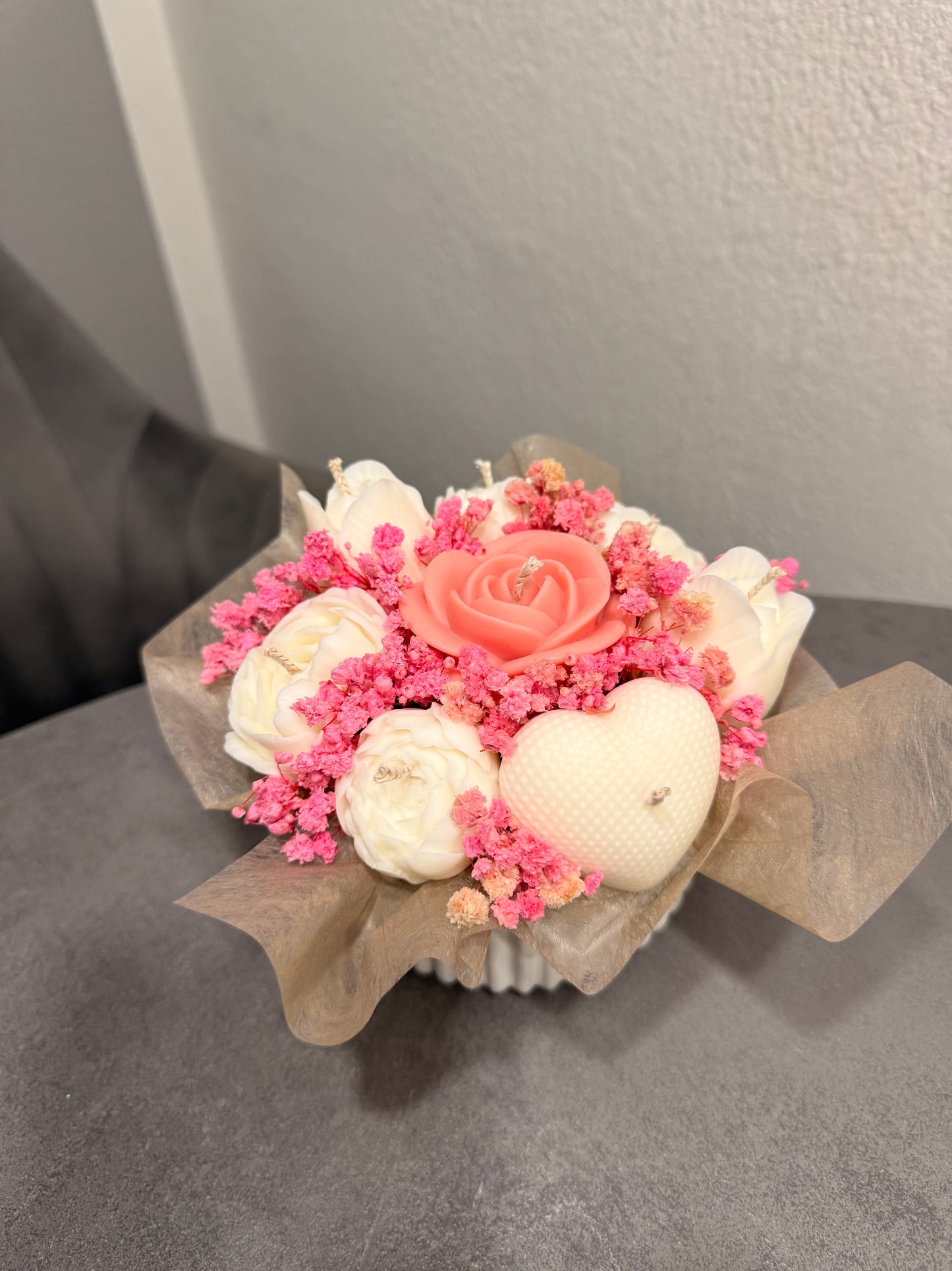 Personalisierter Kerzenstrauß aus Bio-Sojawachs – Handgemacht als Geschenk oder Dekostück