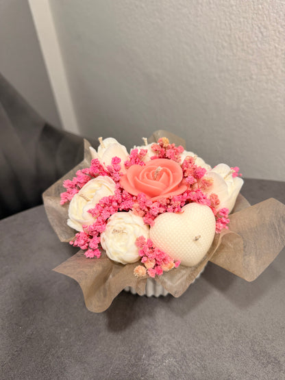 Personalisierter Kerzenstrauß aus Bio-Sojawachs – Handgemacht als Geschenk oder Dekostück