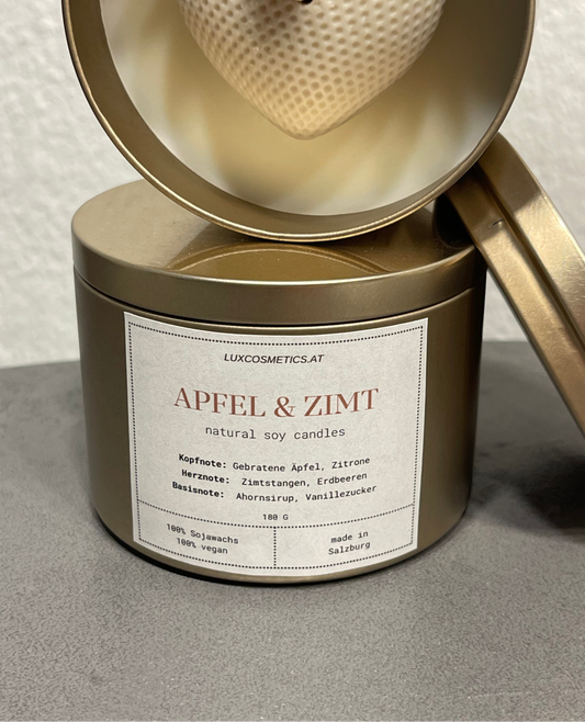 Apfel-Zimt Duftkerze handgegossen, Basic