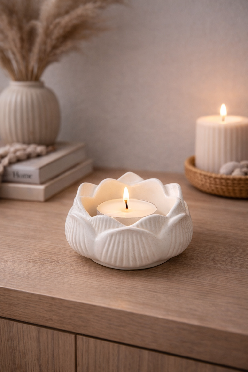 Beton Teelichthalter „Lotus“ | Handgemacht | Modern & minimalistisch | Geschenkidee