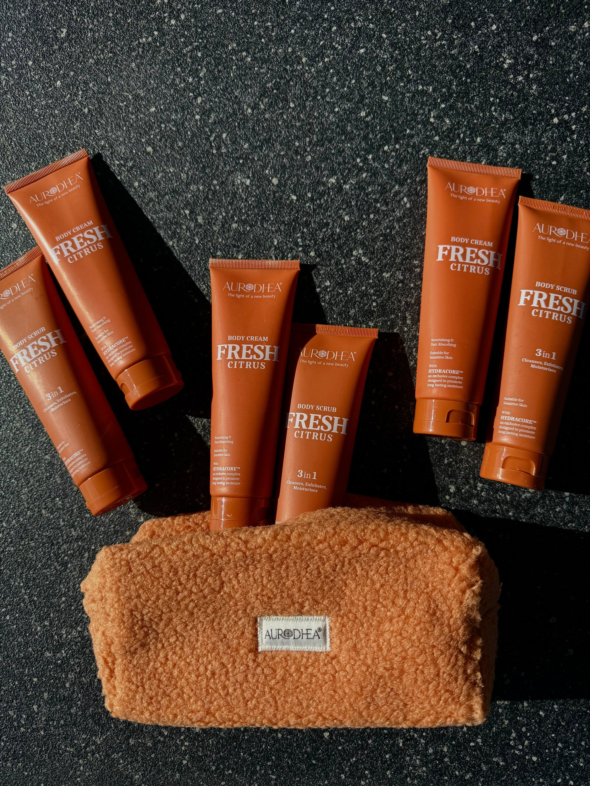 Luxuriöses Winter-Pflegeset ZITRUS – Peeling & Creme inkl. Teddy-Bag