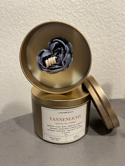 Tannenlicht Duftkerze handgegossen, Winter Edition, Front