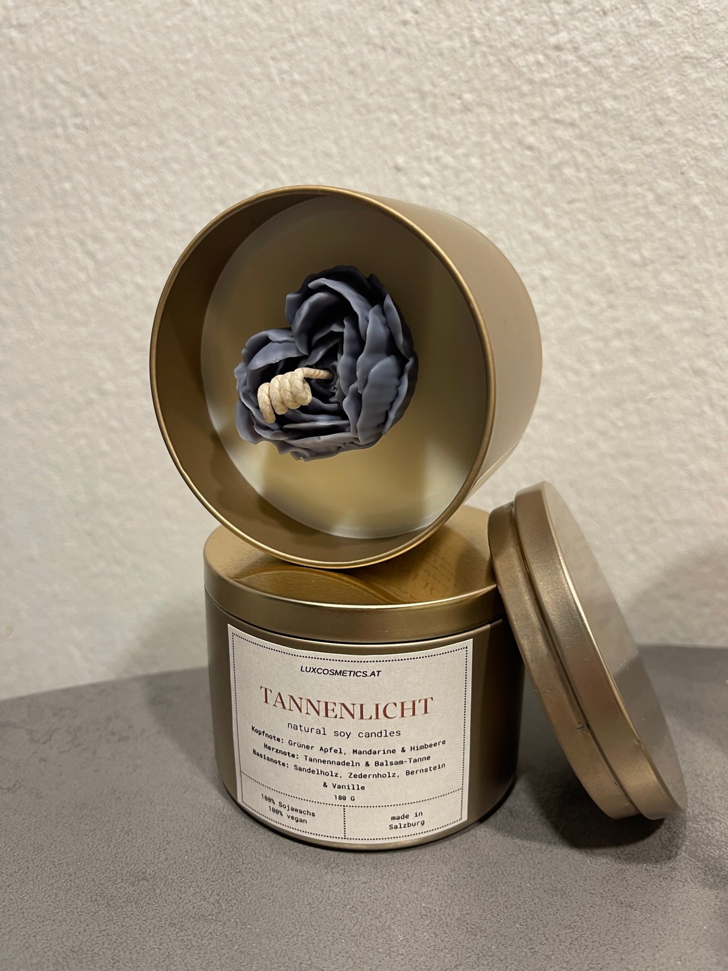 Tannenlicht Duftkerze handgegossen, Winter Edition, Geschenkidee, Rosenkerze, handgemacht