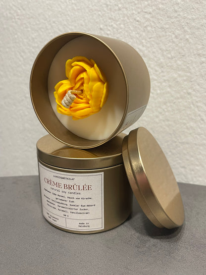 Vanilla Crème Brûlée Duftkerze handgegossen, Winter Edition