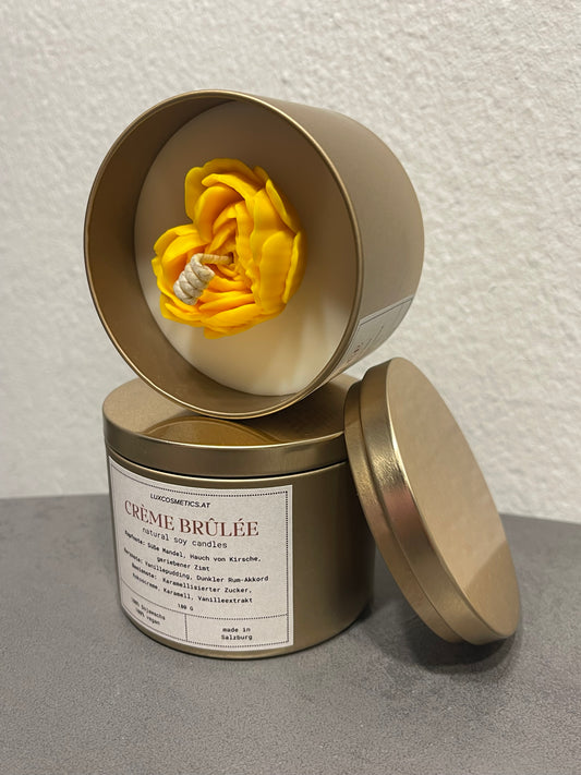 Vanilla Crème Brûlée Duftkerze handgegossen, Winter Edition